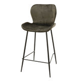 Ensemble de 4 tabourets de bar Argo Velours Anthracite 