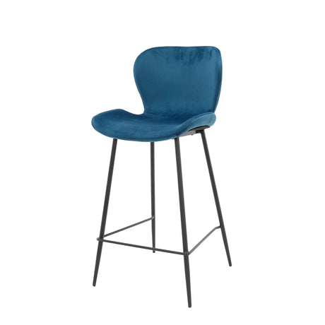 Ensemble de 4 tabourets de bar Argo Velours Bleu 