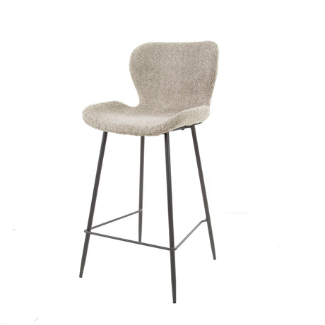 Ensemble de 4 tabourets de bar Argo Bouclé Sable tube rond 
