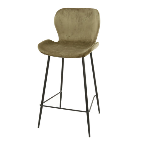 Ensemble de 4 tabourets de bar Argo Velours Champagne 