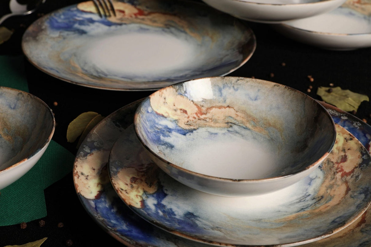 GBSATN24KY4101615 Blanc Bleu Or 100% PORCELAINE