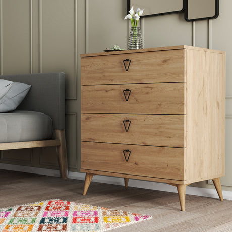 Ladekasten - Ladekast Versa Eik Melamine 80x90,8x45 cm - Dimehouse