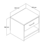 Table de chevet Grande chêne mélamine 52x46.8x45 cm