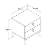 Table de chevet versa chêne blanc mélamine 52x55.1x45 cm