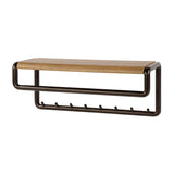 Porte manteau Senna tringle et étagère à chapeaux 8 patères Drift marron