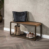 Banc à chaussures Senna Drift marron 80x35 cm