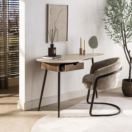 Kaptafels - Kaptafel Borea 1 Lade Keramiek Travertine - Dimehouse