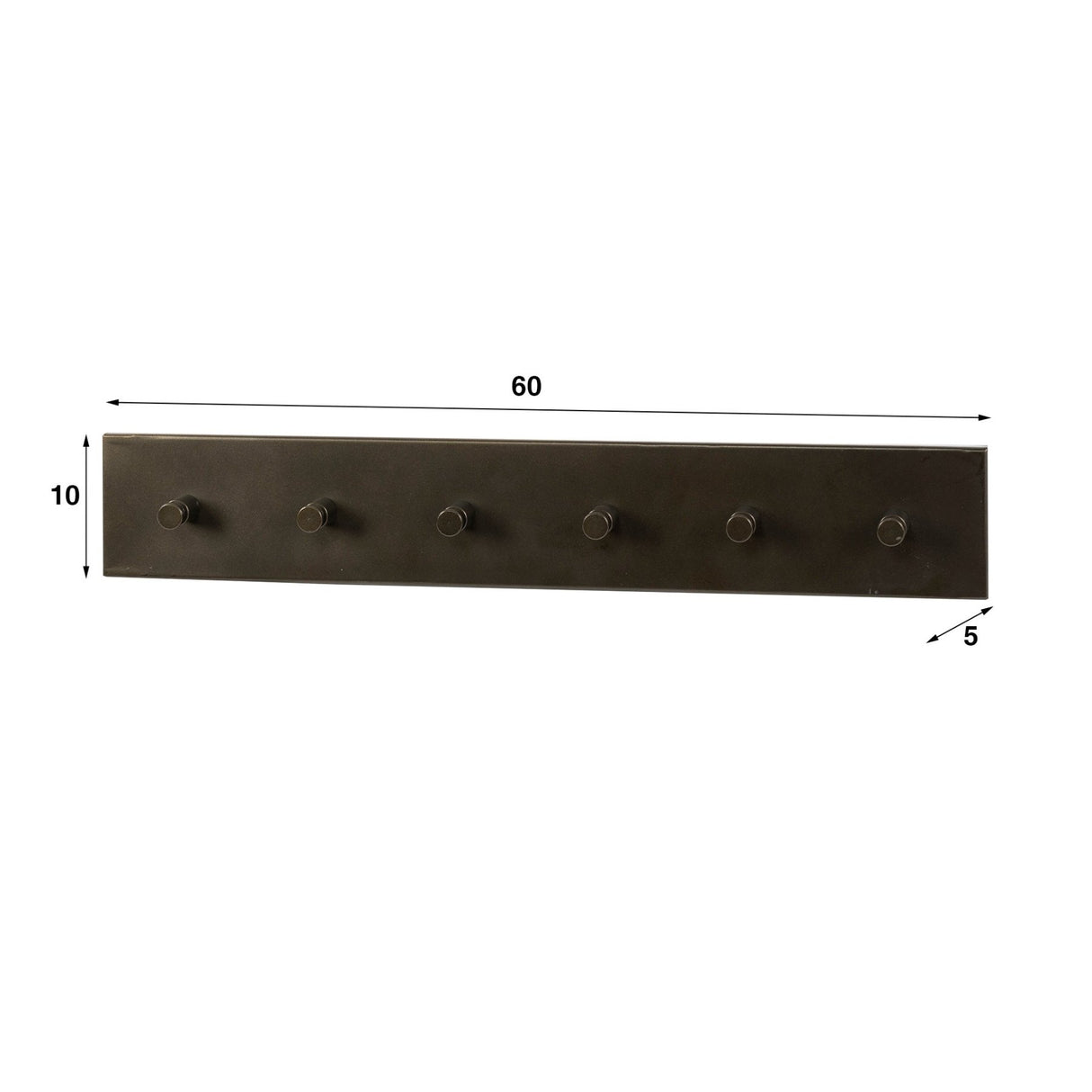 Portemanteau Aria 6 patères Noir Coloris bronze