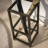 Porte-parapluies Aria carré Noir Couleur bronze