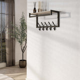 Kapstokken - Wandkapstok Aria 2x5 haken Travertine Melamine Bronskleurig - Dimehouse