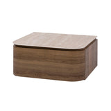 Table de chevet flottante avec 1 tiroir céramique travertin chêne Cady