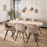 Ensemble de 4 chaises de salle à manger Riviera Rich champagne pivotantes 