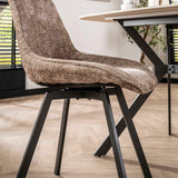 Ensemble de 4 chaises de salle à manger Riviera Rich champagne pivotantes 