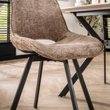 Ensemble de 4 chaises de salle à manger Riviera Rich champagne pivotantes 