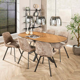 Ensemble de 4 chaises de salle à manger Riviera Rich champagne pivotantes 