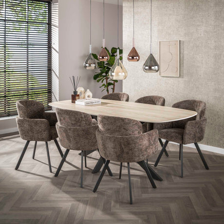 Lot de 2 chaises de salle à manger modernes Luma Hoven Rich Taupe