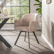 Chaises de salle à manger - Lot de 2 chaises de salle à manger modernes Luma Hoven Rich Sand - Dimehouse
