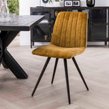 Chaise de salle à manger Sadie Velvet Or - Sans accoudoirs 