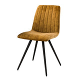 Ensemble de 4 chaises de salle à manger Sadie Velours Or - Sans accoudoirs 