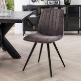 Chaise de salle à manger Sadie Velvet Gris - Sans accoudoirs 