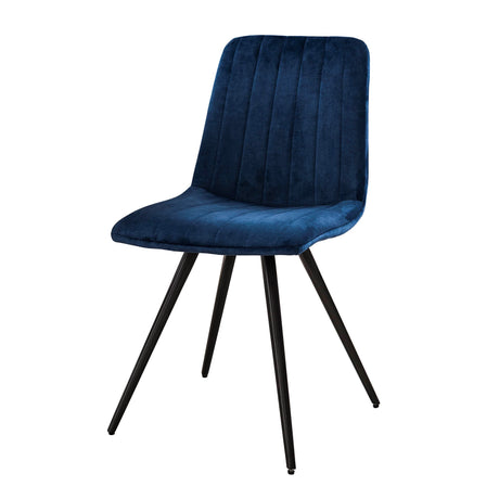 Chaise de salle à manger Sadie Velvet Bleu - Sans accoudoirs 