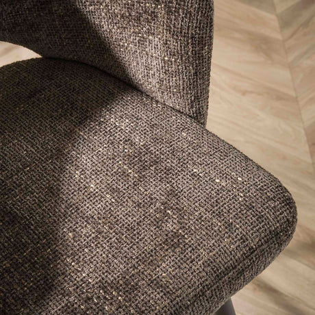 Ensemble de 2 chaises de salle à manger Cargo en tissu brun 