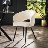 Ensemble de 2 chaises de salle à manger Cargo Bouclé Blanc 