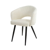 Chaise de salle à manger moderne blanche Cargo Bouclé en tissu 