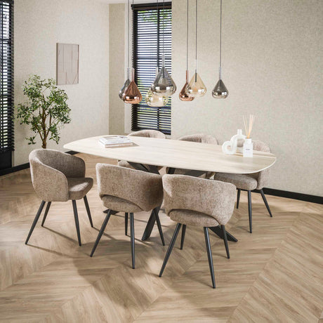 Chaise de salle à manger moderne Zand Cargo Tissee Tissu 
