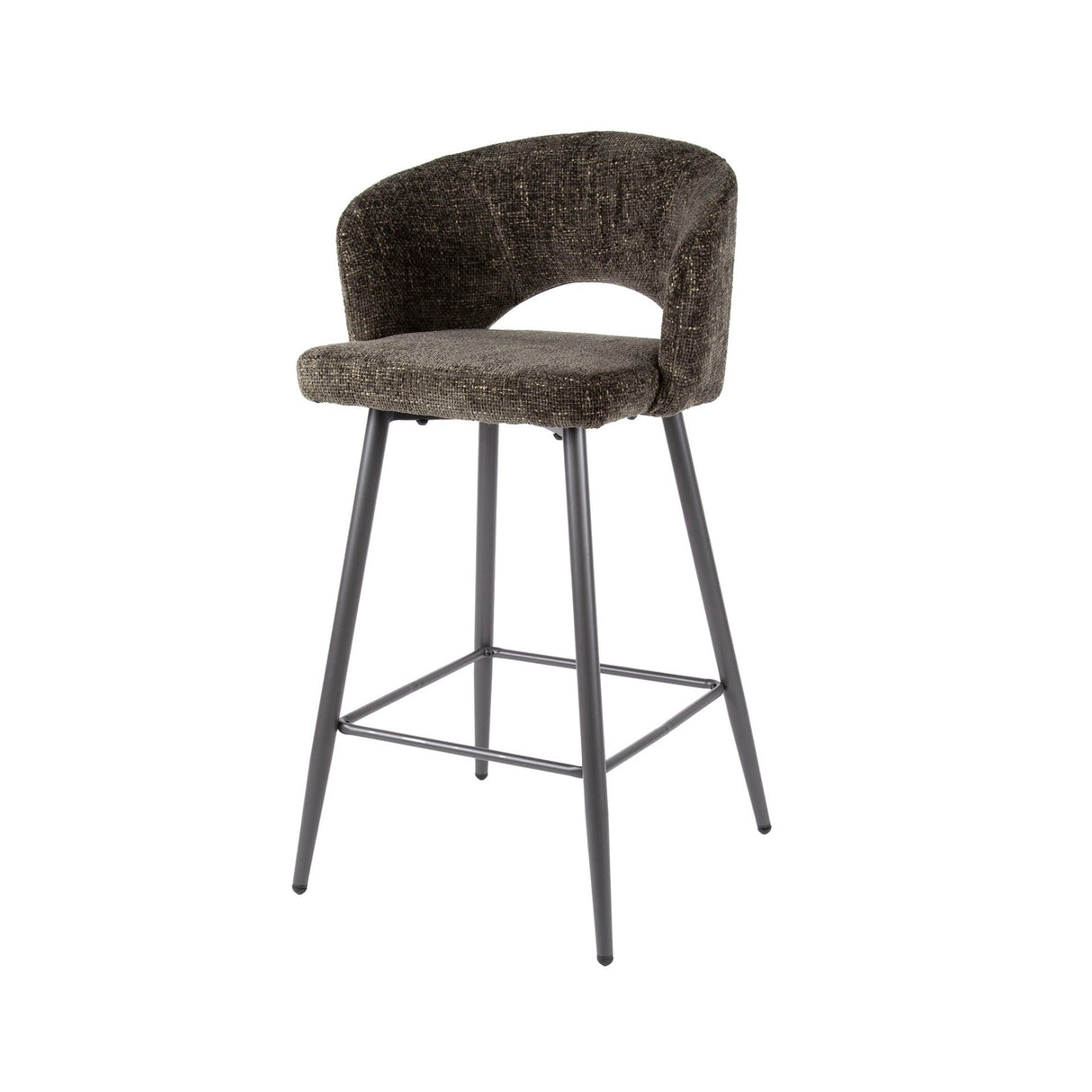 Tabouret de bar moderne brun Alba Tissee Cargo en tissu 