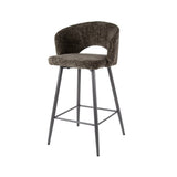 Tabouret de bar moderne brun Alba Tissee Cargo en tissu 