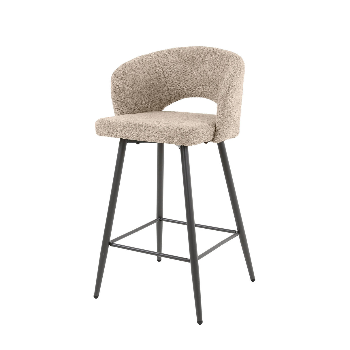 Ensemble de 2 Tabourets Alba bouclé Sable 