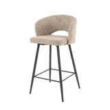 Ensemble de 2 Tabourets Alba bouclé Sable 
