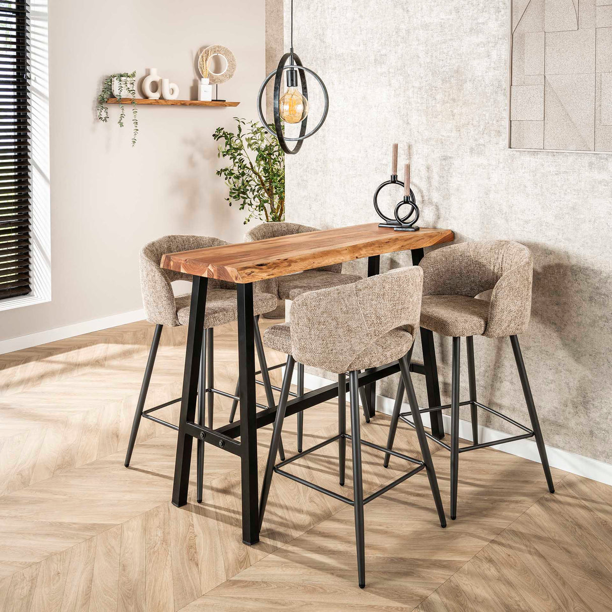 Tabouret de bar moderne Zand Alba Tissee Cargo Tissu 