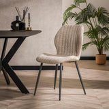 Chaise de salle à manger Luna Bouclé Sable - Sans accoudoirs 