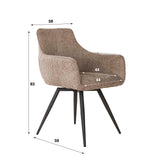 Ensemble de 2 chaises de salle à manger Bouclé sable pivotantes Syro 