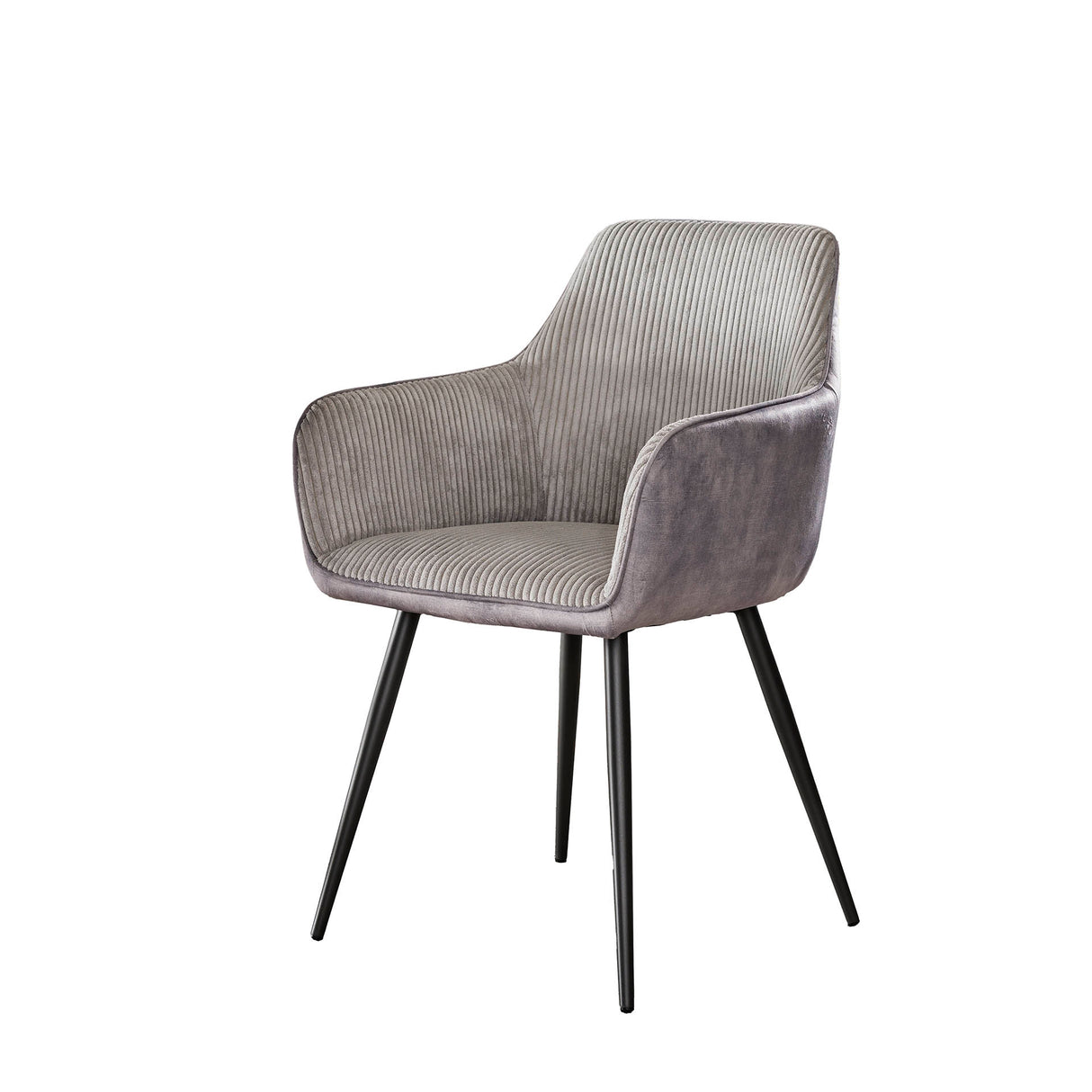 Chaise de salle à manger Rivo Rib Rock Argent Tissu à rayures Assise 
