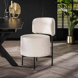 Ensemble de 2 chaises de salle à manger Dante Bouclé blanc pivotantes 