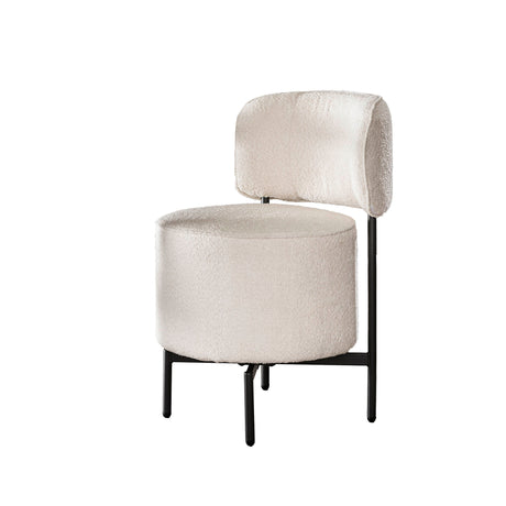 Chaise de salle à manger Dante Bouclé Blanc Pivotante - Sans accoudoirs 