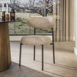 Chaise de salle à manger - Lot de 2 chaises de salle à manger ronde bouclé sable - marron Aero - Dimehouse