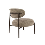Fauteuil scandinave rond tissu mélangé beige Nova