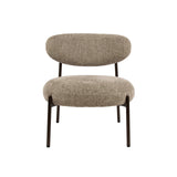 Fauteuil scandinave rond tissu mélangé beige Nova
