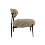 Fauteuil scandinave rond tissu mélangé beige Nova
