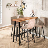 Tabouret de bar moderne Lento Rib Rock en tissu avec texture de sable et rayures 