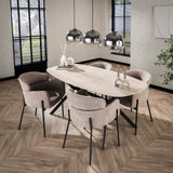 Table à manger Vesta Danois Ovale Céramique Aspect Travertin 180 cm 