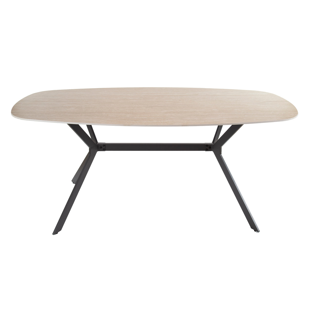 Table à manger Vesta Danois Ovale Céramique Aspect Travertin 180 cm 