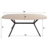 Table à manger Vesta Danois Ovale Céramique Aspect Travertin 180 cm 