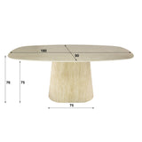 Table à manger moderne Archon en céramique travertin 180 cm