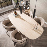 Table à manger moderne Archon en céramique travertin 180 cm