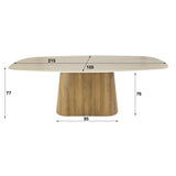 Eettafels - Deens Ovaal Eettafel Jimi 215 cm 3D Keramiek Travertin - Dimehouse